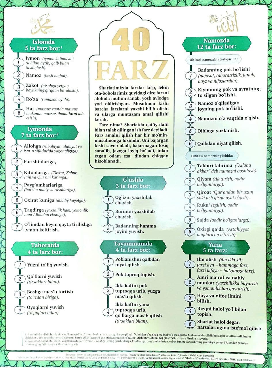 40 farz (lotin) (A1, yumshoq)