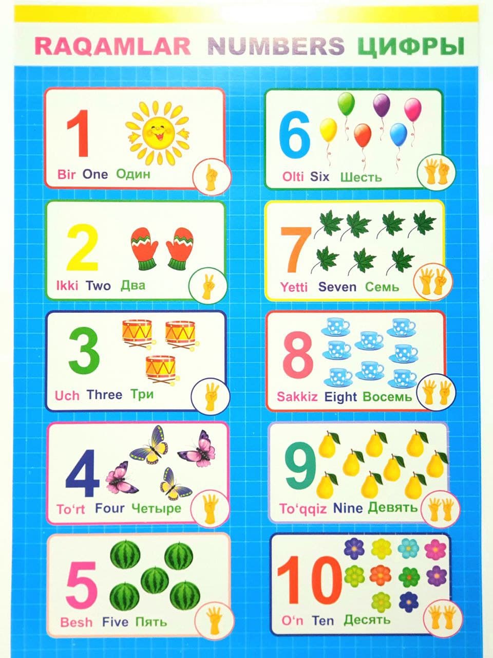 (Plakat) Raqamlar Numbers Цифры (A1, yumshoq)